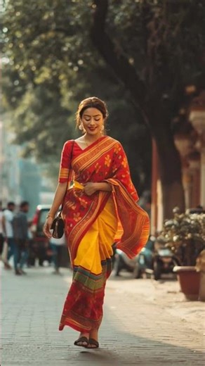 “Beautiful Lady Walking in Saree ✨” #SareeWalk #IndianBeauty #GracefulWalk