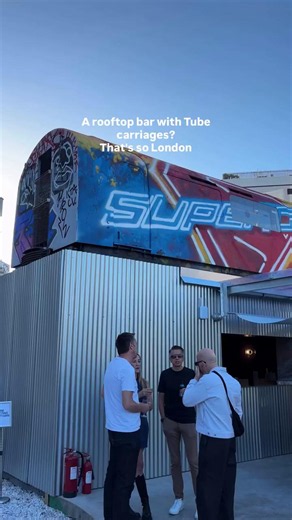A rooftop bar with Tube carriages? That’s so London 🚇🍸 After 20 years watching over Shoreditch, Village Underground’s iconic graffitied Jubilee line Tube carriages are finally opening to the public as part of a brand new rooftop bar. Expect skyline views, signature cocktails, draught beers, wine, and pizza from Bad Boy Pizza Society. Open from today (3 July) — Wednesdays to Sundays🍕☀️ 📍Village Underground, Shoreditch #LondonBars #VisitLondon #RooftopBarsInLondon #LondonRooftopBars #Shoreditc