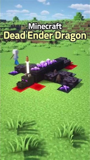 Minecraft Dead Ender Dragon Build Epic Dragon Skeleton! #minecraft #minecraftbuilding #enderdragon