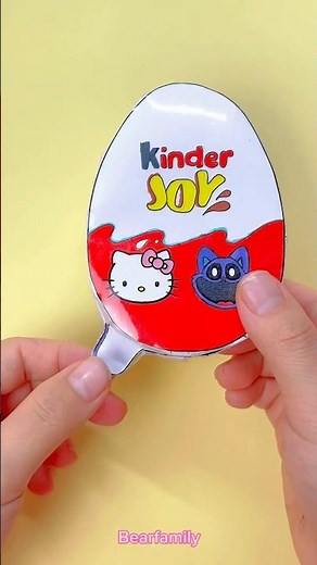 DIY Hello Kitty, Melody, Catnap Sticker With Kinder Joy #shorts #hellokitty #catnap #paperdiy