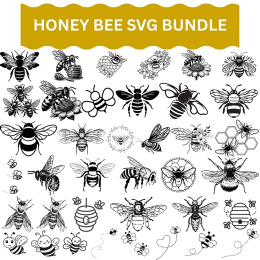 Honey Bee SVG Bundle, Bumble Bee Silhouettes, Beekeeper Graphics (digital Download) - Etsy