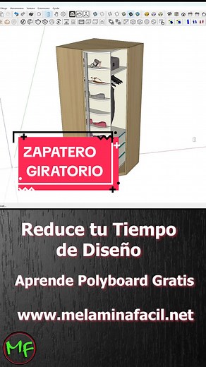 Diseña tu zapatero giratorio en Polyboard #melamina #muebles #sketchup #polyboard #carpinteria #hazlotuyo