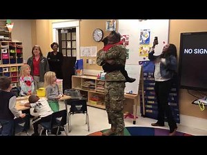 Deployed soldier surprises daughter at Audubon School