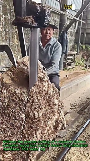 Satisfying Giant Wood Cutting Process Revealed! #worker #process #woodworking #sawmill #bandsaw