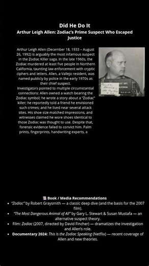 Arthur Leigh Allen: Zodiac’s Prime Suspect Who Escaped Justice