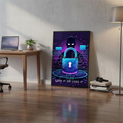 Cybersecurity Poster Lock It or Lose It, Wall Art Modern Tech Digital Download PDF - Etsy Australia