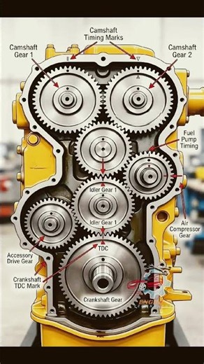Camshaft Gear | Crankshaft Gear | Engine Gear Assembly #automobile #viral #repair #shorts #short #yt