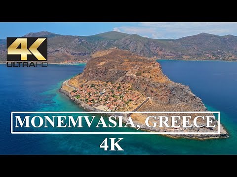Monemvasia, Peloponnese, Greece 4K Drone