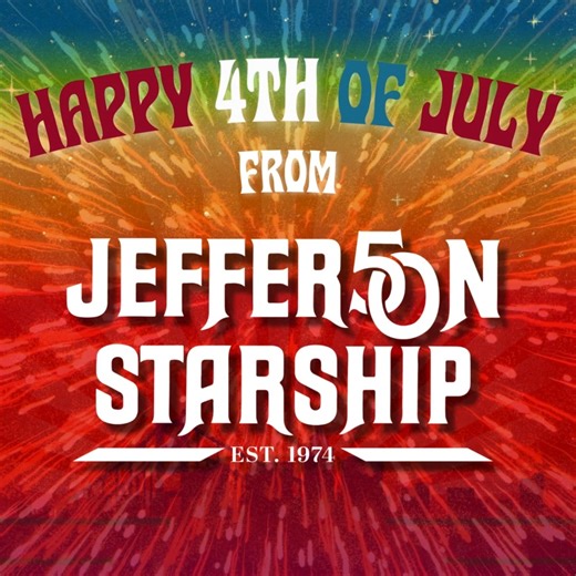 Happy Fourth of July from Jefferson Starship! 🎆 Get ready for your summer BBQ and spin some JS hits with the ultimate Jefferson Starship Discography Playlist. 🎶: https://bit.ly/4bmeGB5 | Jefferson Starship