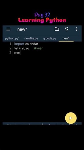 Day 32 of learning Python 🐍 Making a calendar using python