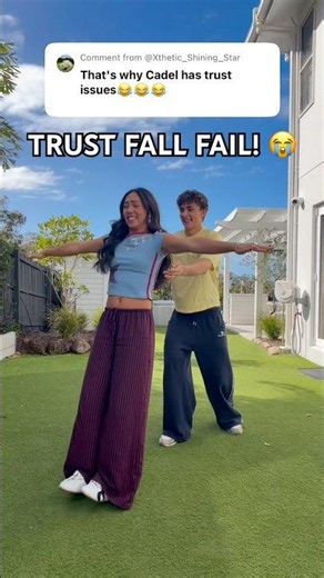 TRUST FALL GONE WRONG 😭💀 #fail #funny #cadelandmia