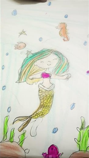 mermaid drawing tutorial for kids easy step by step drawing