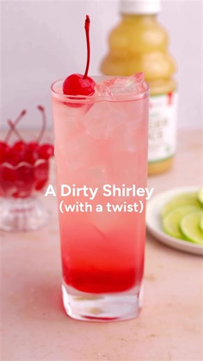This 🍒Dirty Shirley with a kick is the Valentine’s (or Galentine’s) cocktail that combines nostalgic flavors, a gorgeous shade of pink, and a kick (hello, Ginger Juice). While you’re enjoying it, go ahead and treat yourself to extra cherries. Here’s how to make it… 1½ oz vodka 1 oz grenadine ½–¾ oz ginger juice (start at ½ if you want subtle heat; ¾ if you want a kick) 4-5 oz lemon-lime soda (7-Up, Sprite or similar) Ice Garnish: maraschino cherries #dirtyshirleytemple #cocktails