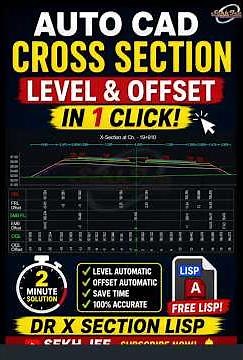 AutoCAD Cross Section Level & Offset in 1 Click free LISP #shorts #viral #lisp #autolisp #xseries