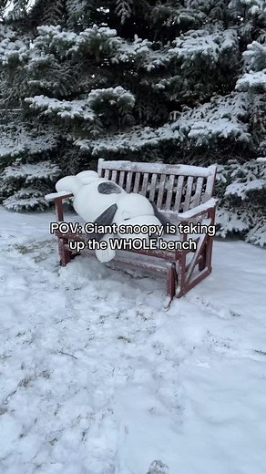 Giant Snoopy Takes Over the Bench!