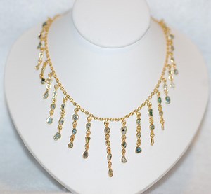 Rose Cut Salty Diamonds Fring Cascade Adjustable Length Necklace - Etsy