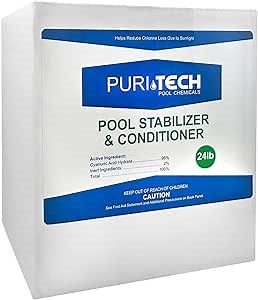 PuriTech Stabilizer Conditioner Cyanuric Acid UV Protection for Swimming Pools and Spas (24lbs)