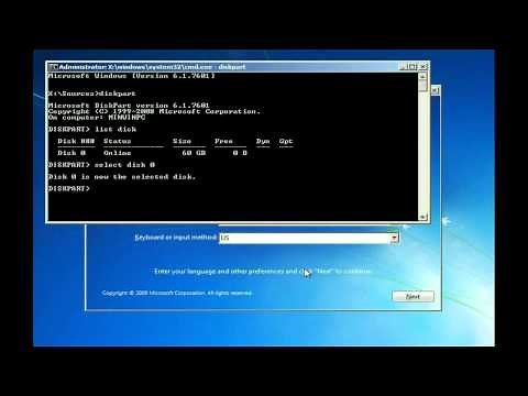 How to Initialize hard drive in Windows 7 setup