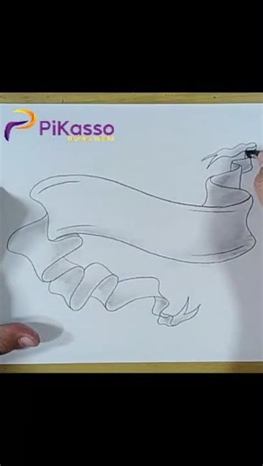 How to Shade a Ribbon Banner Drawing Easy in Less Than One Minutes