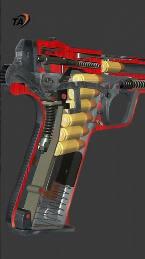 🎯 Title: Realistic Pistol 3D Animation | Internal Mechanism & Firing Cycle