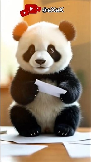 panda opens the message 🐼 #trending #panda #shorts #shortvideo