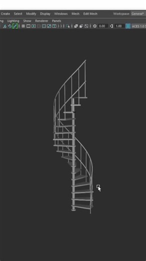 Maya tips: Create Spiral Stairs in Seconds #mayatutorial #modelingtips #3dmodeling