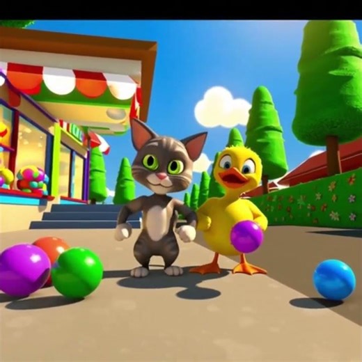 Lucky Cat Kid & Duck#youtube#animals#animation #short#traditon
