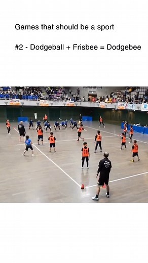 All Sports on Instagram: "Dodgebee is a disc-based team game combining dodgeball and frisbee. It’s played on a volleyball-sized court using a soft foam disc. The objective is to eliminate opponents by hitting them with the disc while avoiding being hit. Players have five seconds to throw the disc using legal techniques. Eliminated players move to the outfield and can return by hitting an opponent. This should deffo become an organised sport. No copyright infringement intended, original video via