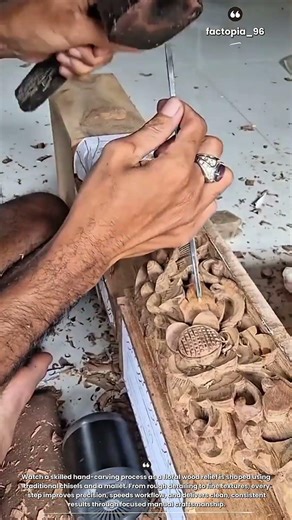 Hand-Carved Floral Wood Relief | Traditional Chiseling with Pure Craftsmanship