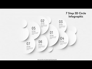 20.[PowerPoint] Create 7 Step 3D Shadow effect Circlular Design|Vector Infographics|Free PPT