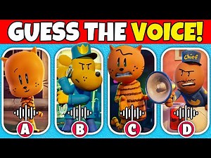 🔊 Guess the Dog man Characters 🐶👮‍♂️ By Their Voices! | Dog man, Sarah Hatoff, Petey