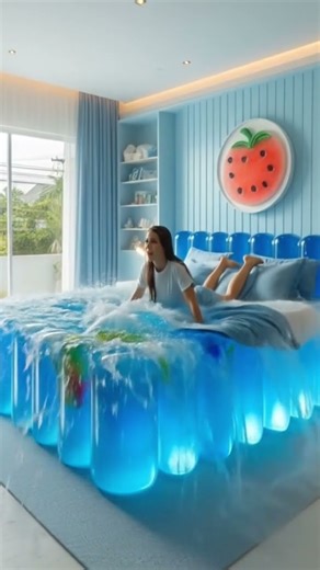 Floating Pool Bed ASMR 💦 Ultimate Chill Aesthetic #Shorts #asmr #relax #asmrtriggers