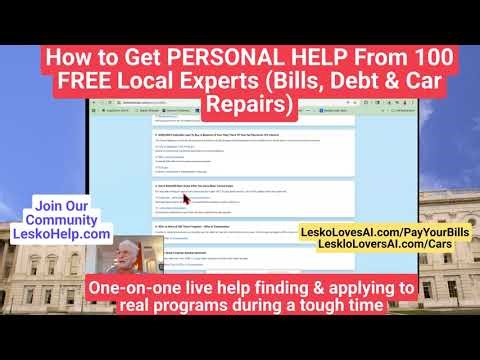 How to Get PERSONAL HELP From 100 FREE Local Experts Bills, Debt & Car Repairs
