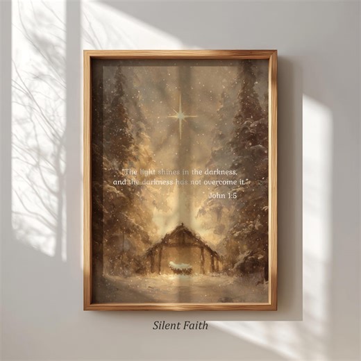 Bethlehem Star Print, Christmas Nativity Printable Scene Wall Art, Homely Bible Art, Rustic Christian Scripture Verse, Digital Download - Etsy