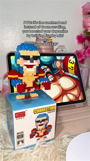POV: It’s the weekend and instead of doom scrolling, I boosted my dopamine and serotonin by building Franky mini building blocks 🧠🧱 Perfect weekend activity, stress relief toy, focus booster, and aesthetic desk hobby ✨ #MiniBuildingBlocks #DoomScrollingNoMore #WeekendReset #StressReliefToys #AdultHobbies