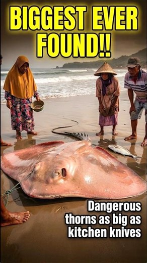 Giant Deadly Stingray Caught by Local Fishermen You Won’t Believe Its Massive Tail Spike #fishing