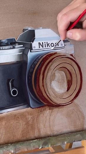 Vintage Nikon Camera | Oil on Canvas #art #artist #tiktokartist #painting #arttok #fyp