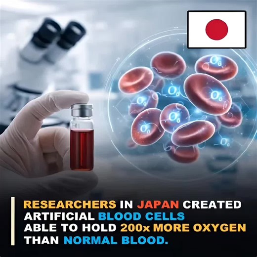 🩸🔬 Researchers in Japan have developed artificial oxygen-carrying particles designed to transport oxygen more efficiently than natural red blood cells. These are not real blood cells, but laboratory-made substitutes created for emergency medicine and research. The technology is still experimental, not used in daily medical treatments, and continues to be carefully tested for safety. This is a scientific innovation, not a medical replacement yet. ✅ #ScienceTok #MedicalResearch #Biotechnology #F