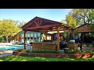 OUTDOOR KITCHEN PAVILLION DESIGN IDEAS | HOW TO BUILD BACKYARD OUTDOOR OASIS FOR COZY LIVING SPACE