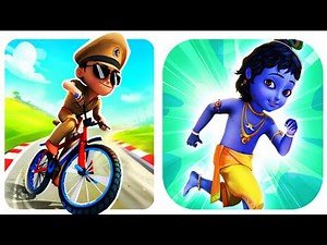 Little Singham Cycle Race vs Little Krishna : Android Gameplay