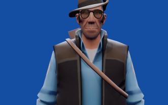 友好sniper被友好spy喷了一身实[blender动画]