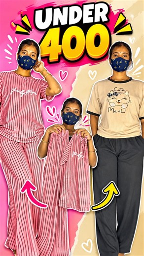 Women’s Night Suit Set | Ribbed Co-Ord Set | Cute Meow Nightwear | Ladies Pajama Set | Loungewear