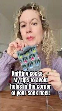 How to avoid holes in the corner of your sock heel when knitting socks. #stoneknits #sockknitting
