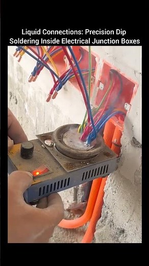 Liquid Connections: Precision Dip Soldering Inside Electrical Junction Boxes.