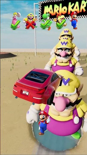 Mario Cars Jump Challenge - Wario's Pools BeamNG.Drive #shorts #mario