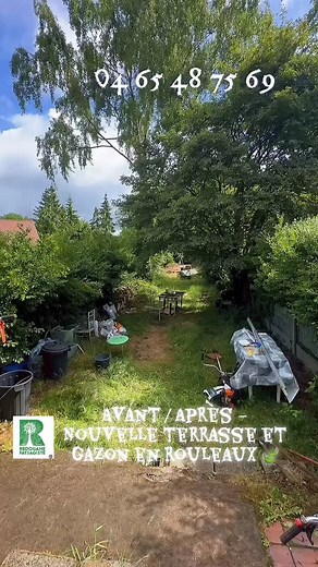 Voici la transformation complète d’un jardin : préparation du terrain, pose de la terrasse et installation du gazon en rouleaux. Un vrai changement avant / après ! #terrasse #gazon #jardin #aménagement #avantaprès #paysagiste #belgique | Redouane Paysagiste | Facebook