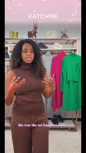 KatchMe Women's Three-Piece Set Solid Turtle Neck Tank Top & Wide Leg Trousers & Open Front Long Cardigan Set, Women Clothes for Fall & Winter