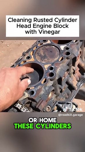Cleaning Rusted Cylinder Head Engine Block with Vinegar! #rebuild #Rebuilding #repaircars #engine #enginebuild #projectcar
