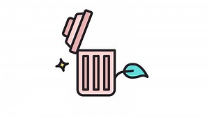 Trash Bin Organic Animated Icon. Alpha Channel 4K Resolution