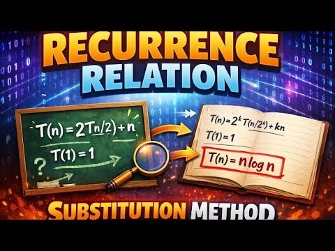 Recurrence Relations & Substitution Method Explained (Step-by-Step)